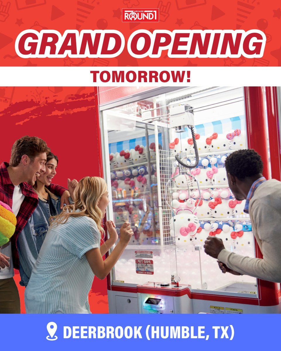 Round1USA's tweet photo. π£οΈTOMORROWπ£οΈ is the grand opening of #Round1Arcade at Deerbrook Mall! Join us at 10AM & ribbon cutting at 9:45AM! More info on our IG page!Β πΉοΈπ
https://t.co/pkFaNiwSNt
π20131 Highway 59 North Suite 1240, Humble TX 77338
#Round1USA #HumbleTX https://t.co/56UsDRFg5p