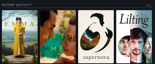 knittedknobs's tweet image. films about gays where one of them dies and a bit of Jane Austen, who sadly lived in an era where writing about gays wasn't the done thing, but wouldn't they be lovely and alive if she had?  #LetterboxdFriday #LastFourWatched #JaneAusten #containstobaccodepictions #ValentinesDay