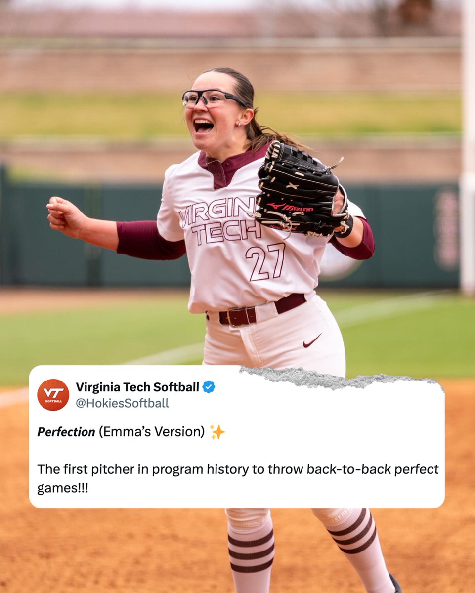 ACC Softball (@accsoftball) on Twitter photo So nice she had to do it π§πͺπππ π€©
<a href="/Emmmaaclairee/">Emma Lemley</a> makes history with back-to-back perfect games! So nice she had to do it π§πͺπππ π€©
<a href="/Emmmaaclairee/">Emma Lemley</a> makes history with back-to-back perfect games!