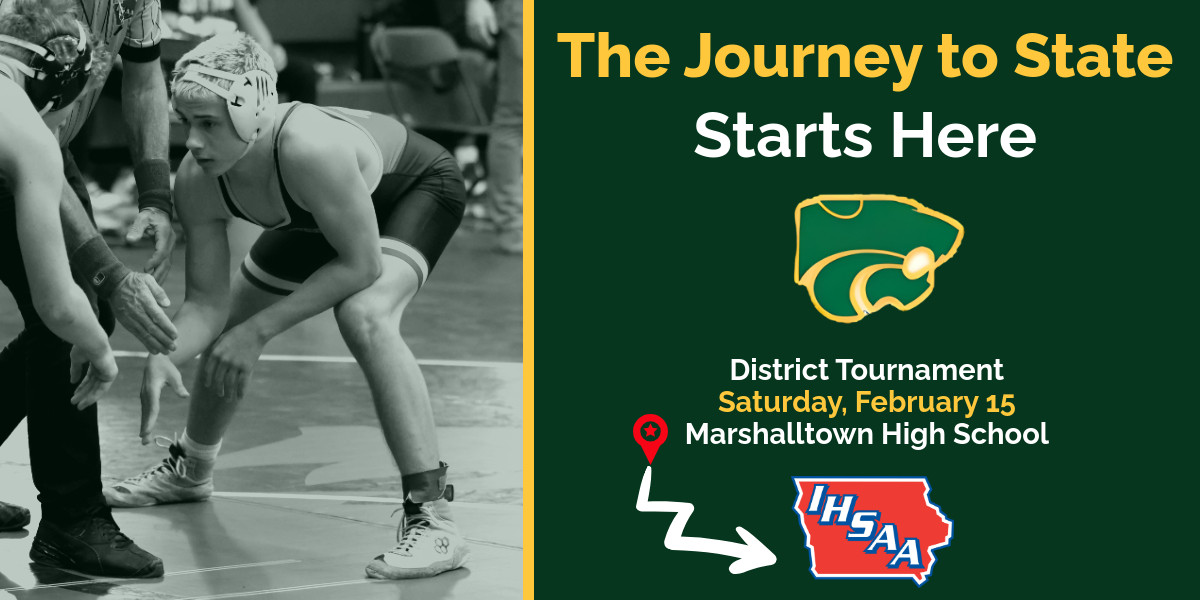 🚨 District Wrestling Tournament | Marshalltown HS 🚨 📅Saturday, February 15 ⏲️Start Time: 10:00 AM (subject to delay if needed) 🚫💵NO CASH SALES at the door 🎟️iahsaa.org/tickets🎟️🔗