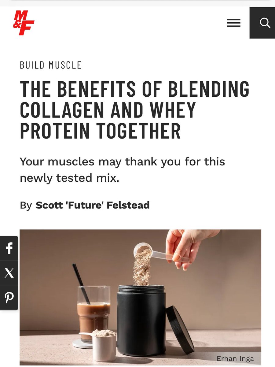 muscle_fitness's tweet photo. THE BENEFITS OF BLENDING COLLAGEN AND WHEY PROTEIN TOGETHER
Your muscles may thank you for this newly tested mix.
By Scott 'Future' Felstead
Read Article
https://t.co/rIf08ZZP8A
#bodybuildingsupplements #dietarysupplements #healthnews #healthstudies #medicalnews #medicalstudies #nutritionalsupplements #supplements #wellnesssupplements