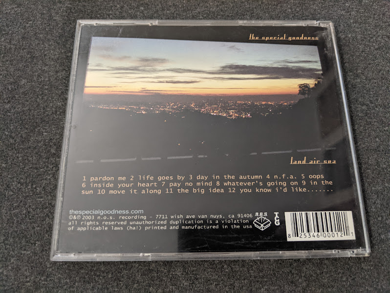 collectweezer's tweet photo. (Random #242)
Land Air Sea by the Special Goodness (CD, United States, 2003)

Original 2003 N.O.S. recordings release, "Skyline" cover art variant.

https://t.co/T0Hf8uIxE3 https://t.co/IMnjAQOU2B