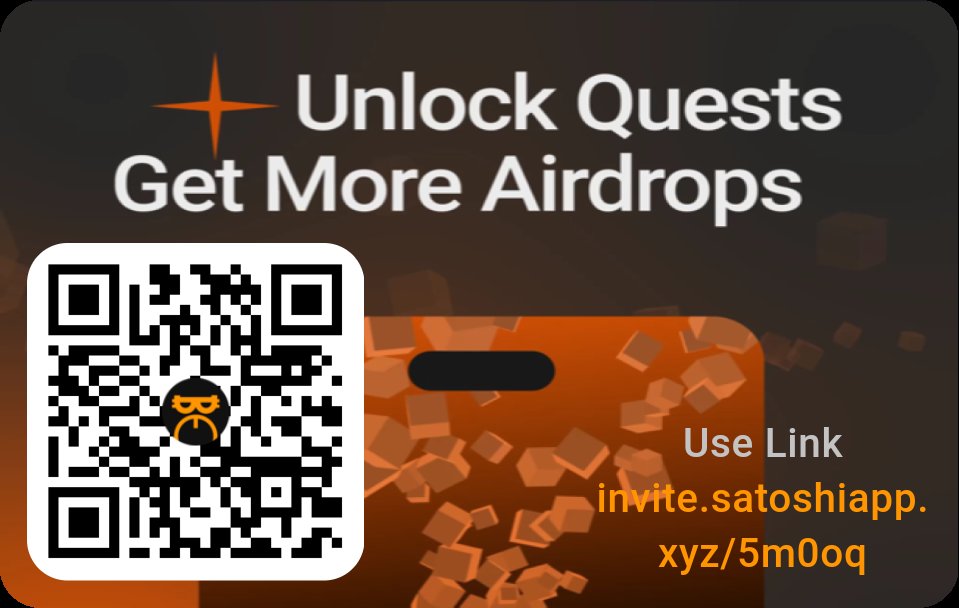 invite.satoshiapp.xyz/5m0oq 
Join me on Satoshi App, trusted by 16M+ users. Earn free tokens from top web3 projects. It's quick and easy to sign up. Let's grow our crypto portfolios together!