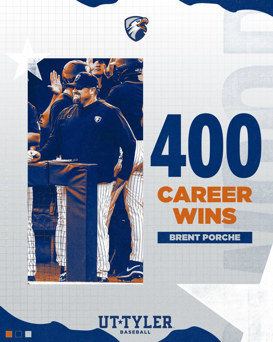 UT Tyler Patriots (@uttylerpatriots) on Twitter photo BASE | A MILESTONE WIN!
Head <a href="/uttylerbaseball/">UT Tyler Baseball</a> coach Brent Porche picked up win number 400 in his career with today's win over Texas A&M International!
#SwoopSwoop BASE | A MILESTONE WIN!
Head <a href="/uttylerbaseball/">UT Tyler Baseball</a> coach Brent Porche picked up win number 400 in his career with today's win over Texas A&M International!
#SwoopSwoop