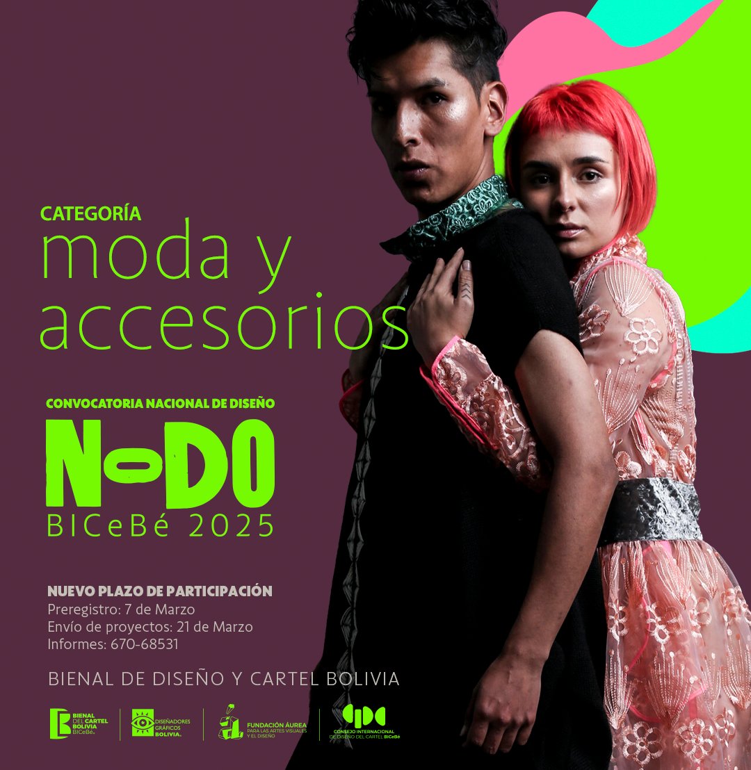 Participa de la primera exhibición de diseño boliviano NODO BICeBé 2025. Categoría: MODA Y ACCESORIOS.
Nuevos plazos de cierre:
📍 Preregistro: 7 de Marzo
📍 Envío de proyectos 21 de Marzo
+ Info: 670-68531
Descarga la convocatoria: linktr.ee/bicebebolivia
#nodobicebe2025