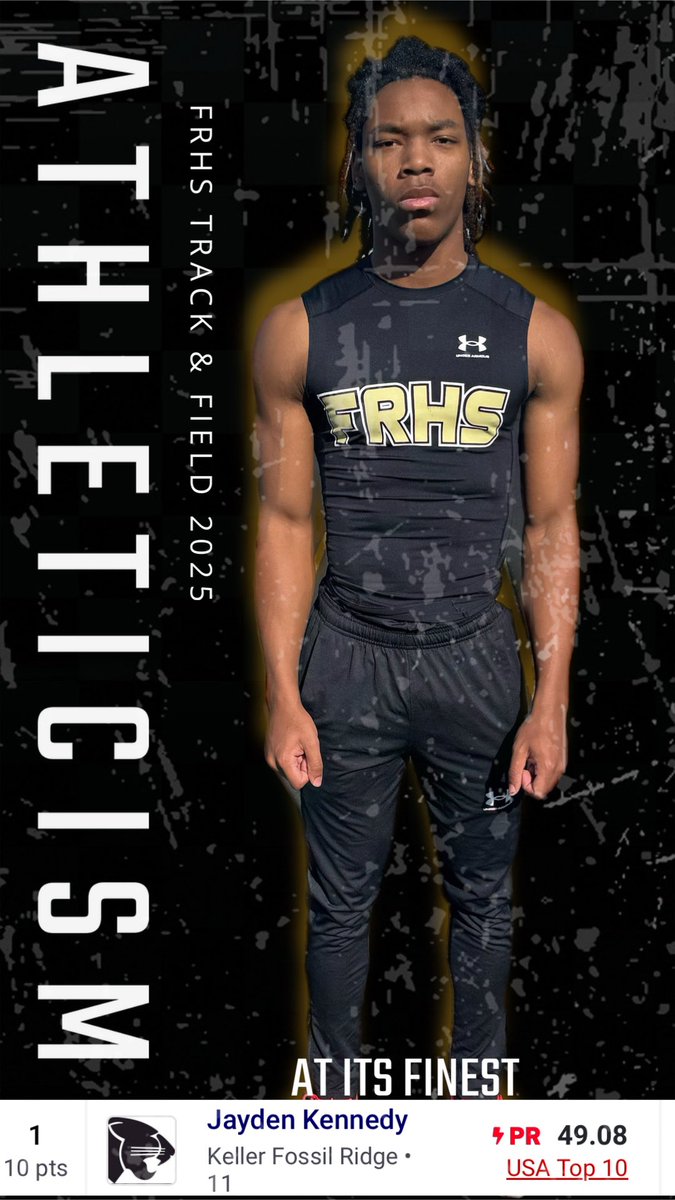Fossil Ridge High School Boys Track & Field (@frhstrackfield) on Twitter photo ongratulations to Jayden on his top 10 400m time in the United States!!!!!
49.08🔥🔥🔥🔥<a href="/JaydenK_2/">Jayden Kennedy</a> ongratulations to Jayden on his top 10 400m time in the United States!!!!!
49.08🔥🔥🔥🔥<a href="/JaydenK_2/">Jayden Kennedy</a>