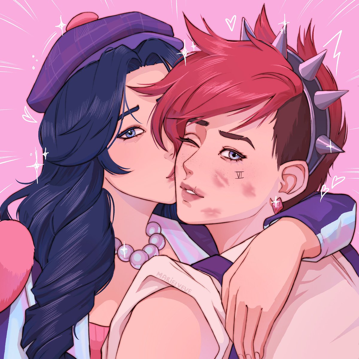 here’s also a version with their original hair color and eyes :) #caitvi