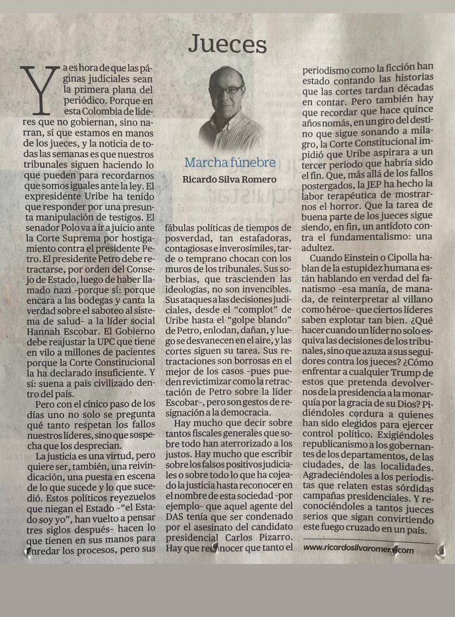 Jueves, la columna de Ricardo Silva Romero para este fin de semana. <a href="/DanielSamperO/">Daniel Samper Ospina</a> <a href="/agaviriau/">Alejandro Gaviria</a>