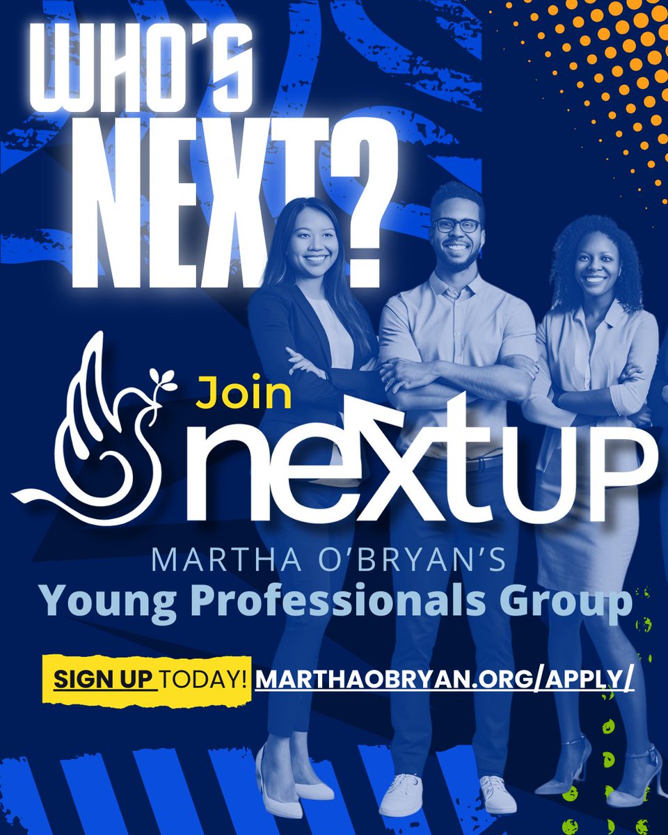 ✨ Looking to make meaningful business connections and give back to your community? Look no further!

Join NextUP, Martha O'Bryan Center’s Young Professionals Group, and🤝network with other passionate professionals across Music City.

👉 SIGN UP NOW: marthaobryan.org/apply/