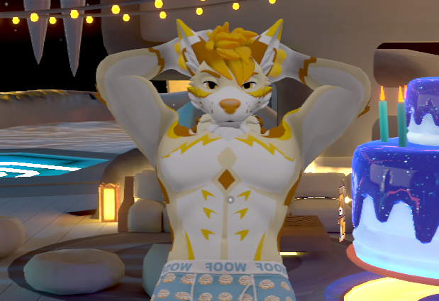 ThatWolfKoda's tweet photo. @mansterzs yellow cinnabun doggo! 💛🍩 https://t.co/C7xfHrbUWu