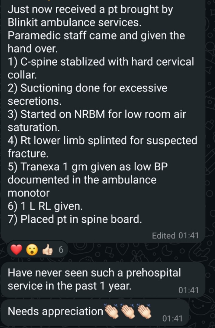 Countless lives can be saved if this level of prehospital care can become more widespread in this country. 

An ambulance should provide much more than just transport.