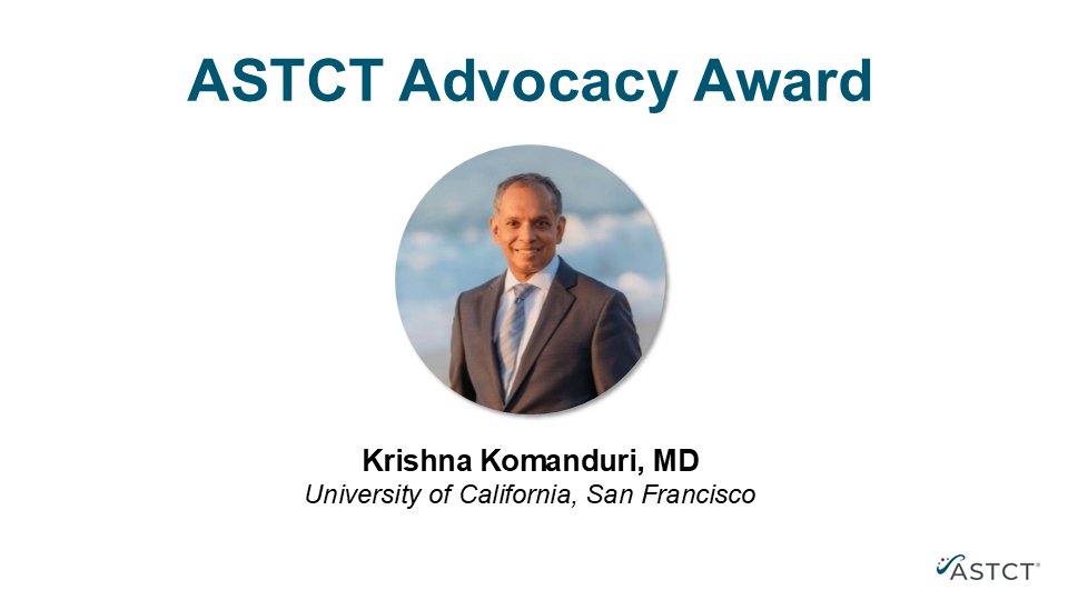 Congratulations to ASTCT's Advocacy Award recipient <a href="/drkomanduri/">Krishna Komanduri, MD, FASTCT</a> of <a href="/UCSFCancer/">UCSF Helen Diller Family Comprehensive Cancer Ctr</a>. #Tandem25