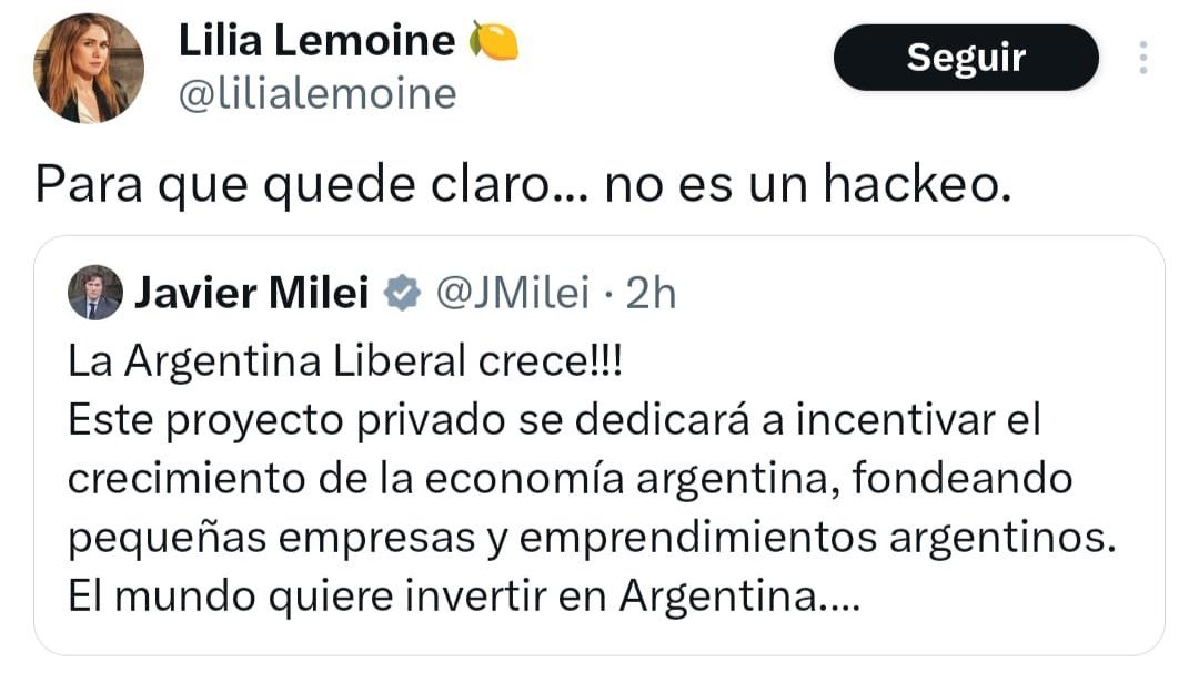 El Presidente de la Nación compartió hoy una criptomoneda, invitando a todos los Argentinos a invertir. La moneda cayó automáticamente COMO UN PIANO y resultó UNA ESTAFA para TODOS los que invirtieron. Lilia Lemoine confirma que nadie HACKEÓ al PRESIDENTE. 

#MileiEstafador