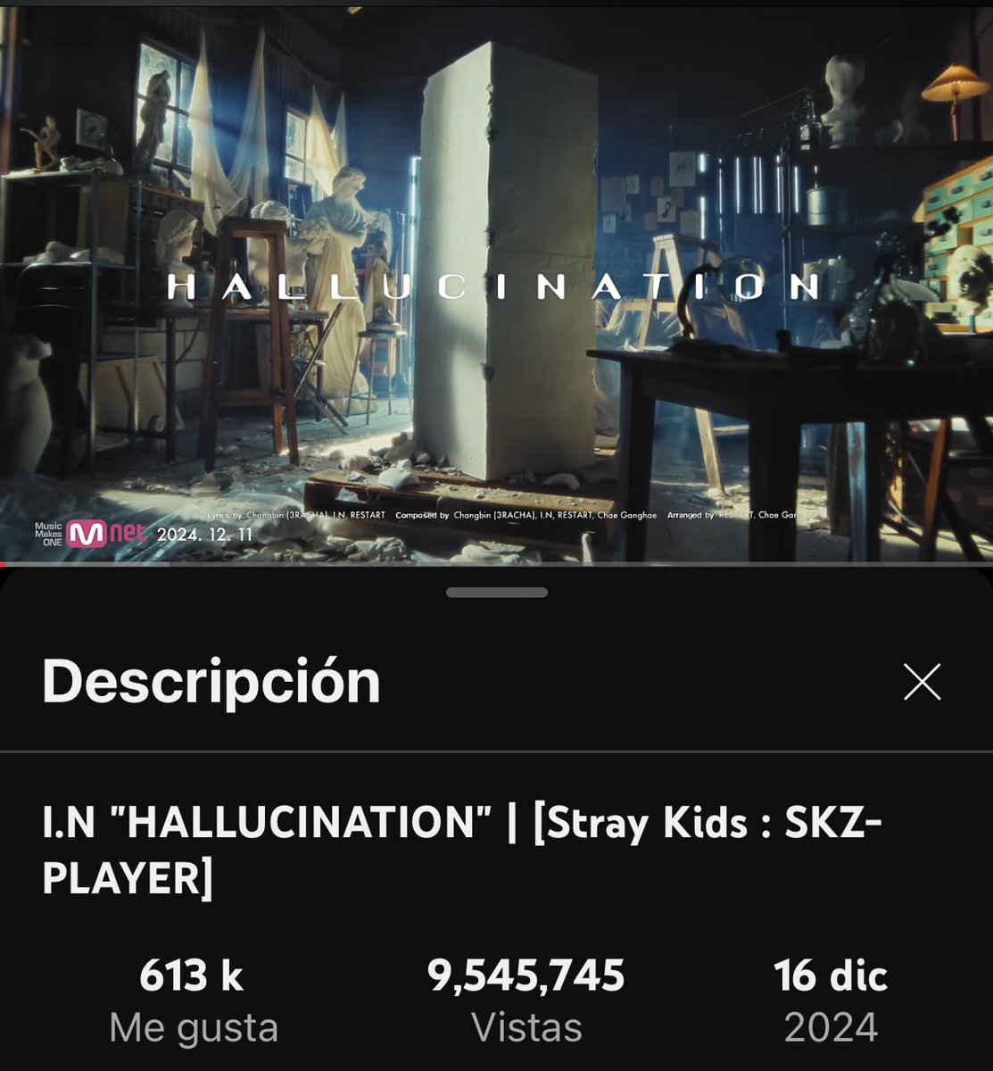 Hallucination's MV has officially surpassed 9.5 million views and 613k likes 

Thanks STAY....

What if we get that 10 million before the tour starts in Latin America? 💫

#IN_HALLUCINATION #HALLUCINATION 
#I_N #아이엔 #StrayKids