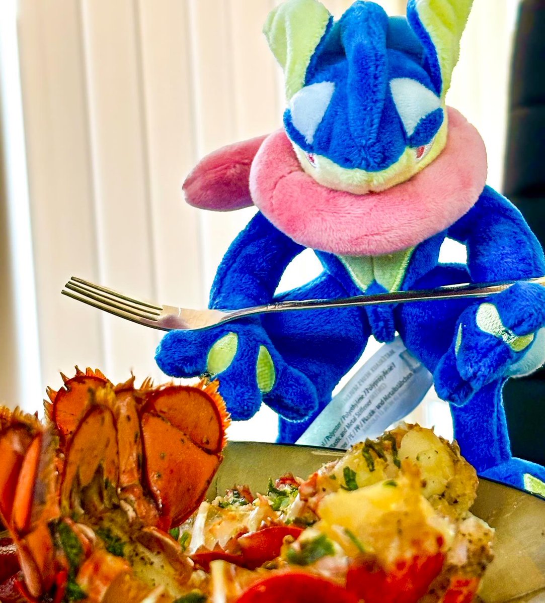 GrenShinobi's tweet photo. Valentines Dinner 🦞#food #lobster #pokemontcg #Pokémon #greninja#nintendo#gamefreak#plush#pokemoncompany#pokemoncommunity#japan#nippon #personalblog #kalos  #ポケモン #ゲッコウガ #日本 #photography#pokemoncenter#pokemonxandy#pokemonxy #pokemongo  #ぬい撮り #anime #valentine https://t.co/Q4SNHUel3l
