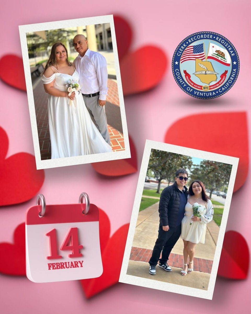 VCClerkRecorder's tweet image. We had SO many happy Valentine's Day couples this year! Congratulations to you all! Here are just a few pictures!
Best Valentine's Day yet! @CountyVentura