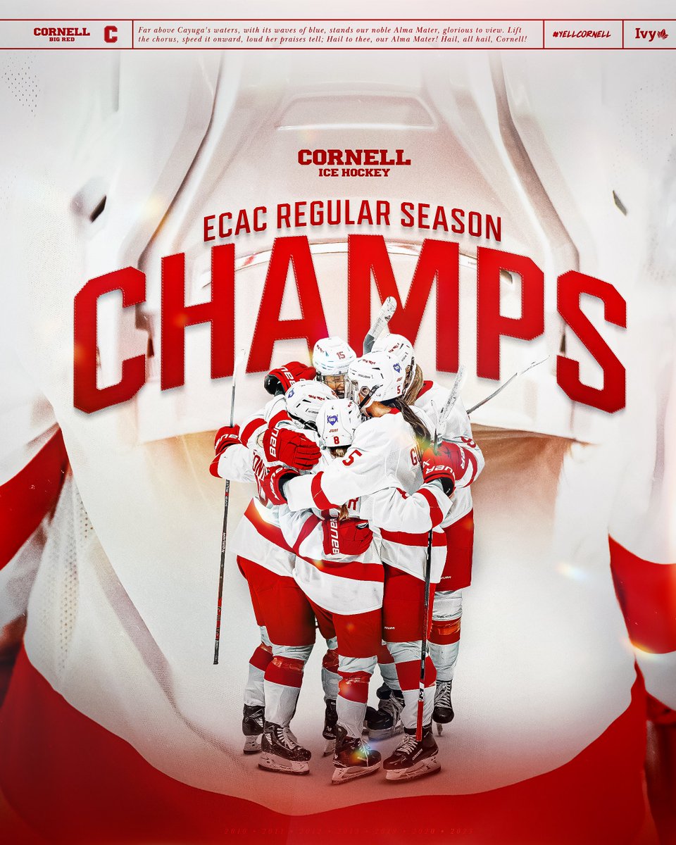 The Big Red are your @ECACHockey Regular Season Champs🏆🐻 

#YellCornell x #LGR
