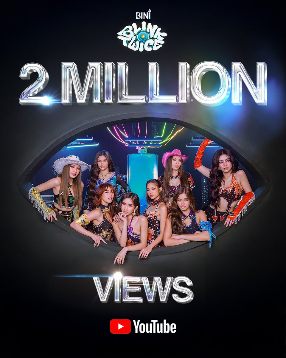 BINI_ph's tweet photo. 2 MILLION VIEWS in just a blink!👁️ Thank you for all your support on the Official Music Video! 💗💫

Now, who’s ready to spice up the Philippine Arena later?✨ See you in a few blinks! 😉

Keep watching it here:
🎥 https://t.co/Qu6IIzVZyy

Stream Blink Twice now and comment your favorite part:
🎧https://t.co/D1oCXAya4Y

#BINI #BINI_BlinkTwice
