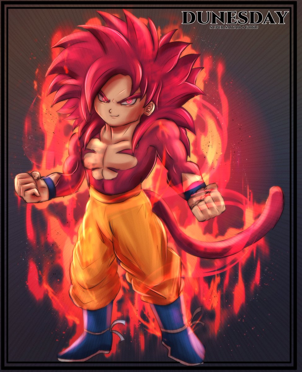 dunezday's tweet photo. LETS GOO SUPER SAIYAN 4 FINALLLY CANON!!! #DaimaSpoilers #DAIMA #dragonballfanart https://t.co/pEGxbijZXr