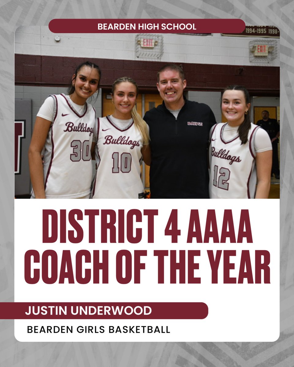 BHSLadyBulldogs's tweet photo. Congratulations to Coach Justin Underwood for being selected as the District 4 AAAA Coach of the Year! #gobulldogs

@5StarPreps https://t.co/UYPPZeUXVW