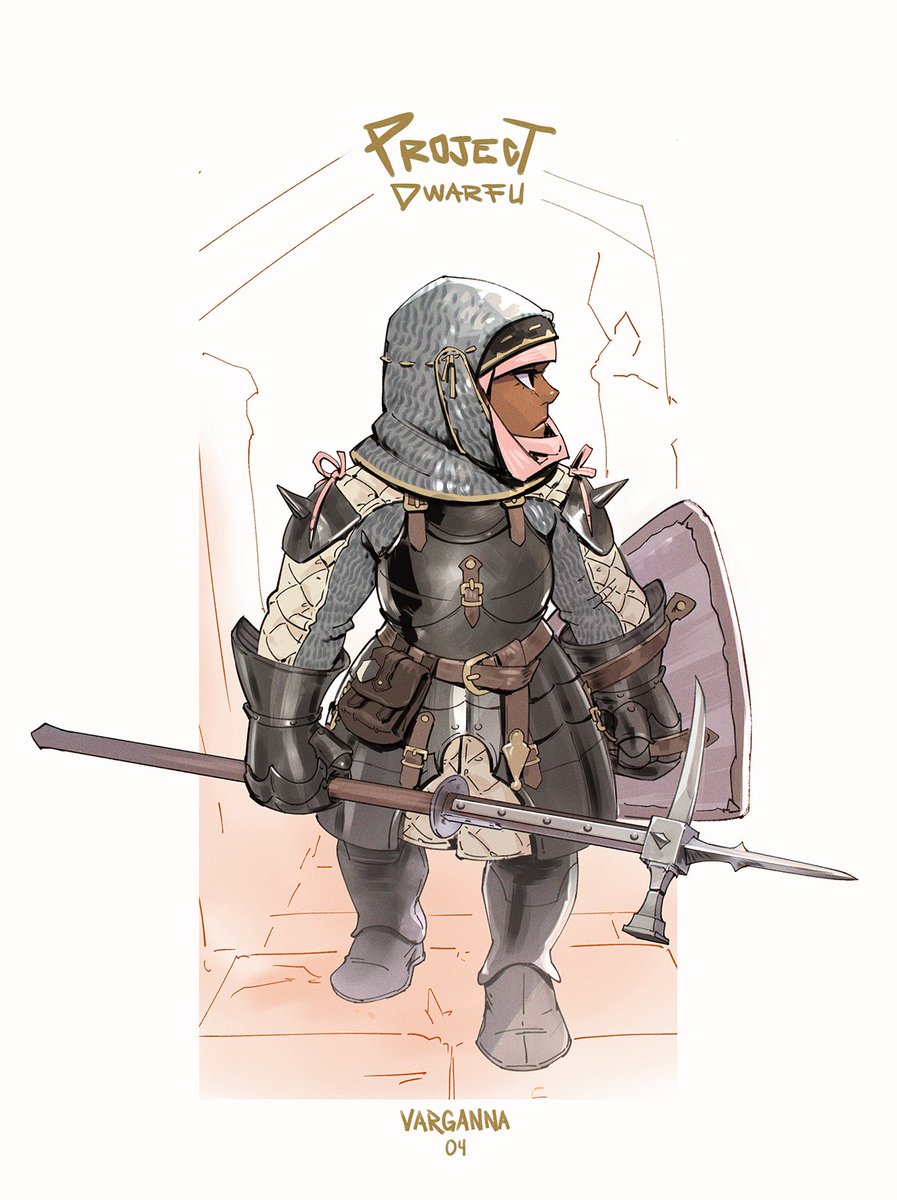 Varganna, Sentinel of the Forgotten Ruins.
Last guardian of a city buried in stone and time. 

"As long as my shield stands, the shadows shall not claim what is ours."