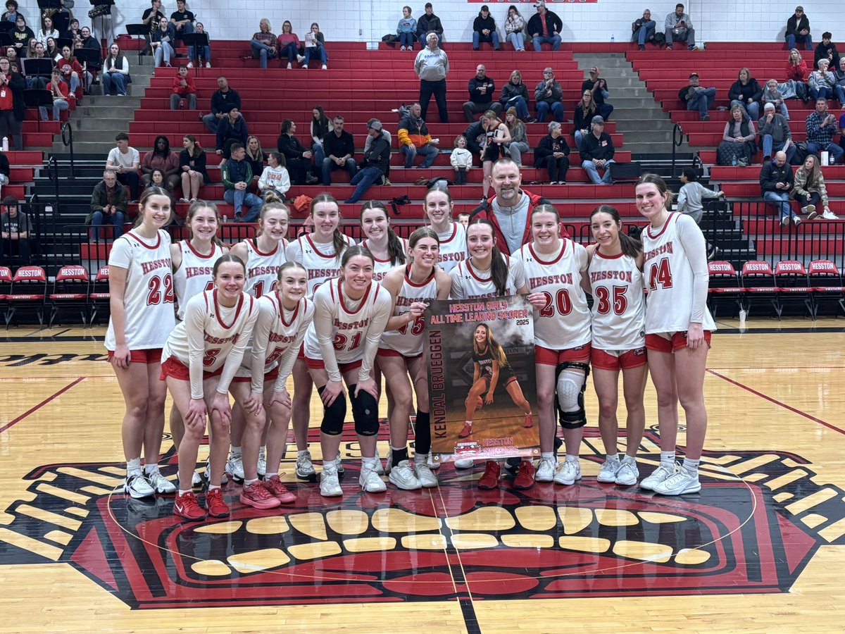 Congrats to Kendal Brueggen on passing the all time leading scorer of Lady Swathers Basketball tonight.  (Michelle Arnold 1589).  Kendal finished the night with 25 and now sits at 1599