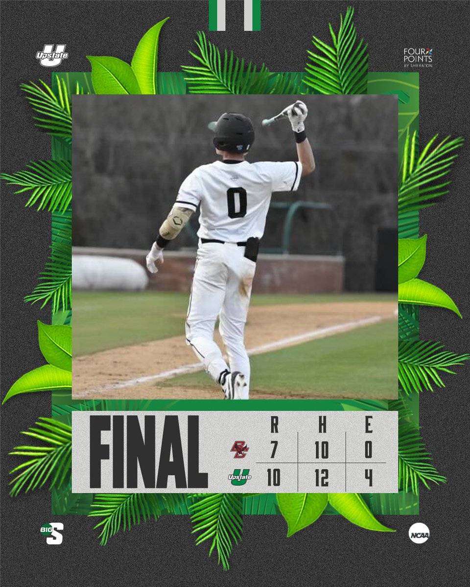 Behind four home runs, the Spartans power their way to an Opening Day and Power-Four win!

Upstate went back-to-back-to-back in the seventh before adding a three-run insurance blast in the eighth in the team's 10-7 come-from-behind victory.

#SpartanArmy ⚔