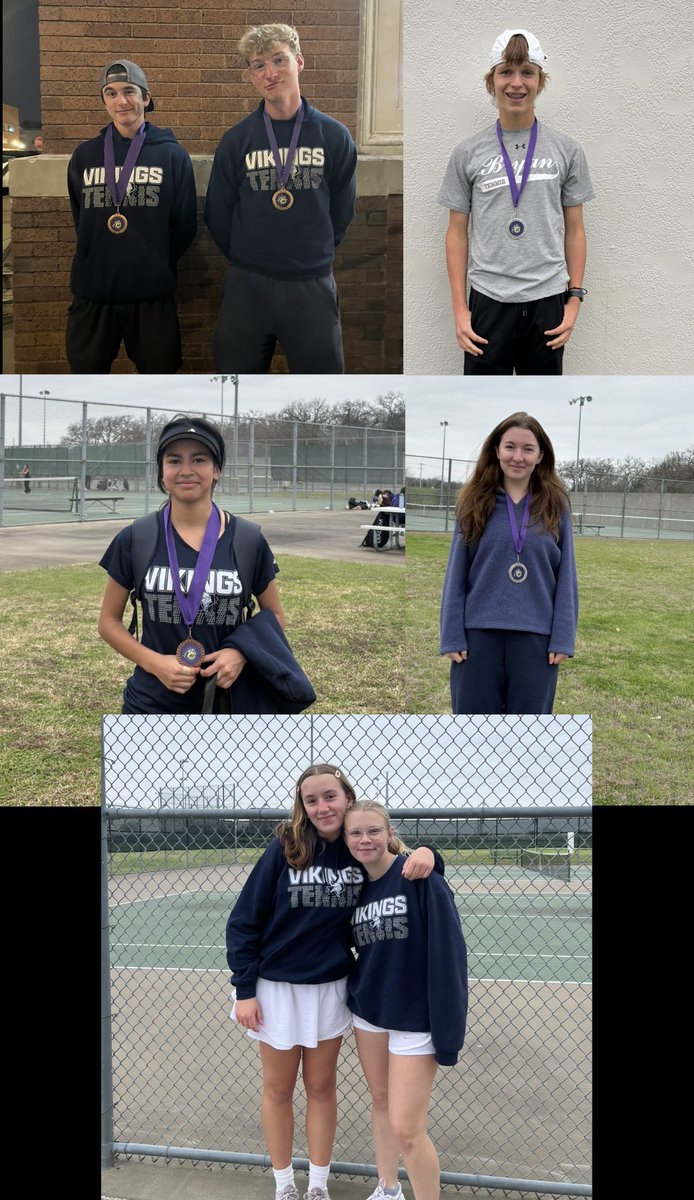 College Station Varsity Tournament 🎾

🥈: Maddie Ward, BGS

🥈: Bo Warren, CBS

🥉: Sheyla Sanchez, CGS

🥉: Carter Avery / Caleb Heslip, DBD

Cons Champs: Eva Bradley / Erika Vitha, BGD