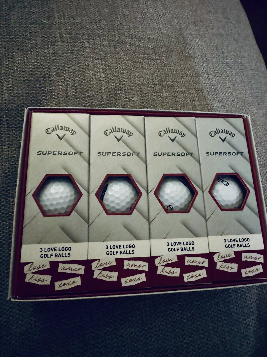 RealestRod's tweet photo. Wife bought me the @CallawayGolf Valentines Day edition golf balls. Can’t wait to lose them all on Monday!
#presidentsdayweekend https://t.co/FAEoM53s2o