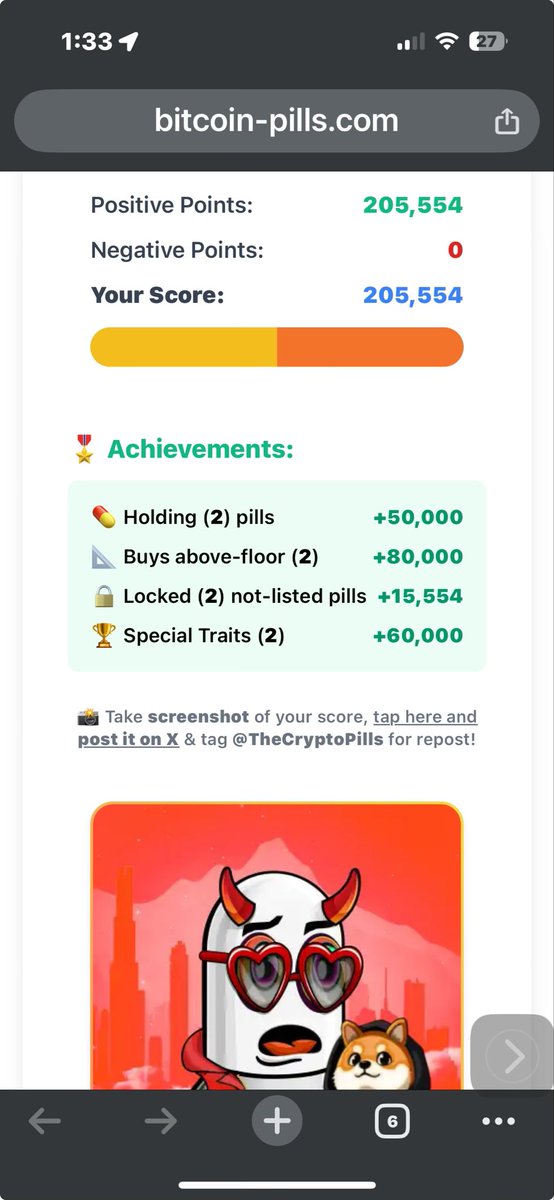 I have collected 205,554 Pill Points for the upcoming rune airdrop <a href="/TheCryptoPills/">CRYPTO PILLS</a>