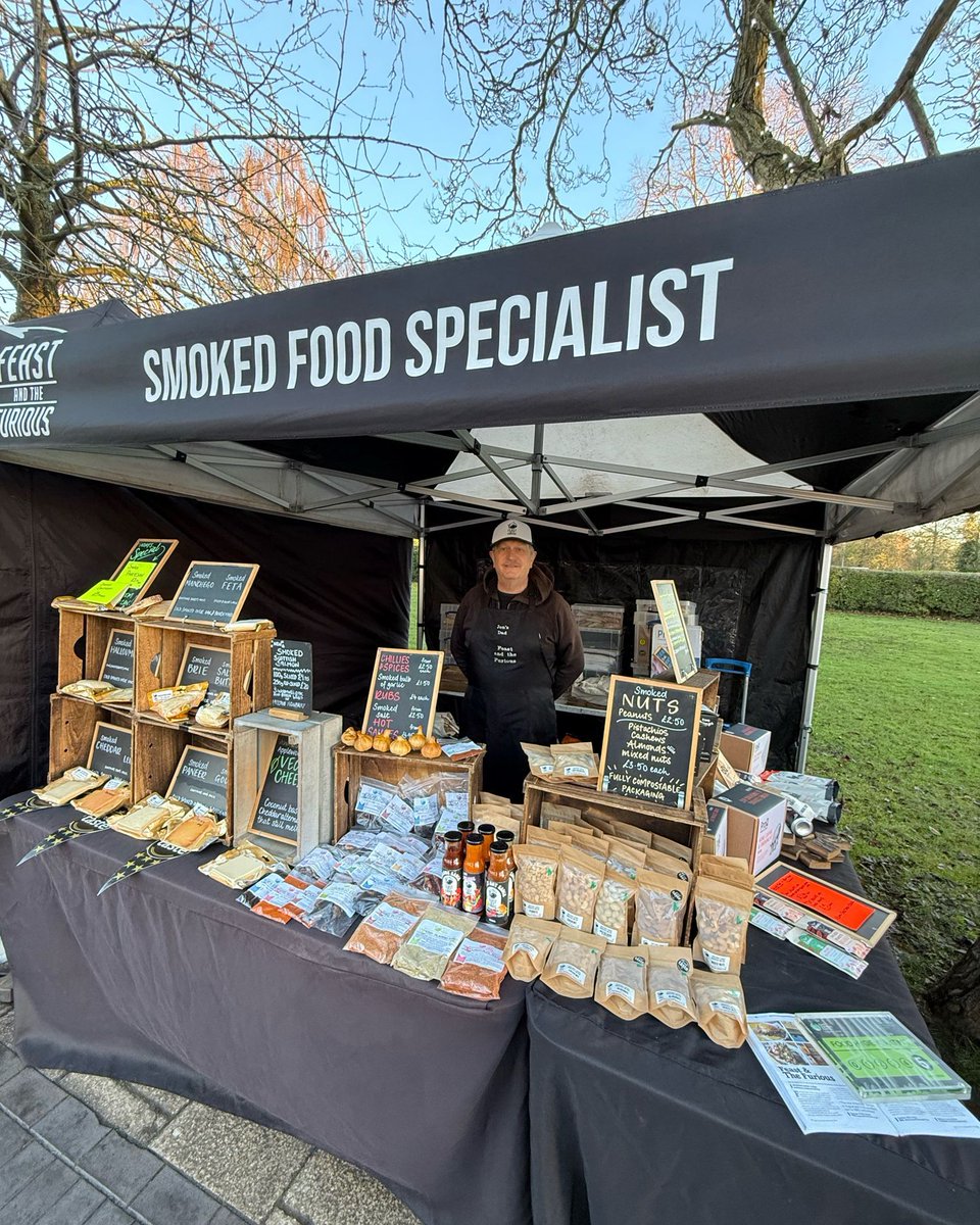 📍BEESTON - Farmers Market TODAY 8:30am-2:30pm - Come along and get some delicious smoked cheese 🧀 smoked nuts 🥜 smoked vegan cheeze 🌱 smoked butter 🧈 smoked salt 🧂 smoked garlic 🧄 chillies 🌶 hot sauces, smokey chocolate 🍫 hot/cold smoking equipment 🪵 and merch! 👕