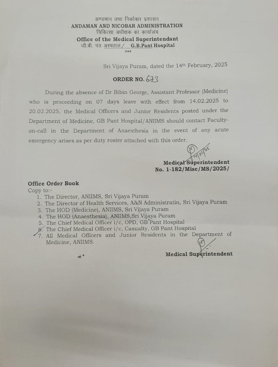 AndamaniTimes's tweet photo. @Andaman_Admin
run #ANIIMS #GPPantHospital is replacing the Medical Specialist with Duty MO & JR who can call the Anaesthetist in emergency!
ऐसा Cocktail तो कोई Ex Navy वाला ही बना सकता है
जय हो #Andamans
@MediaRN_ANI https://t.co/WjD2BO2IeI