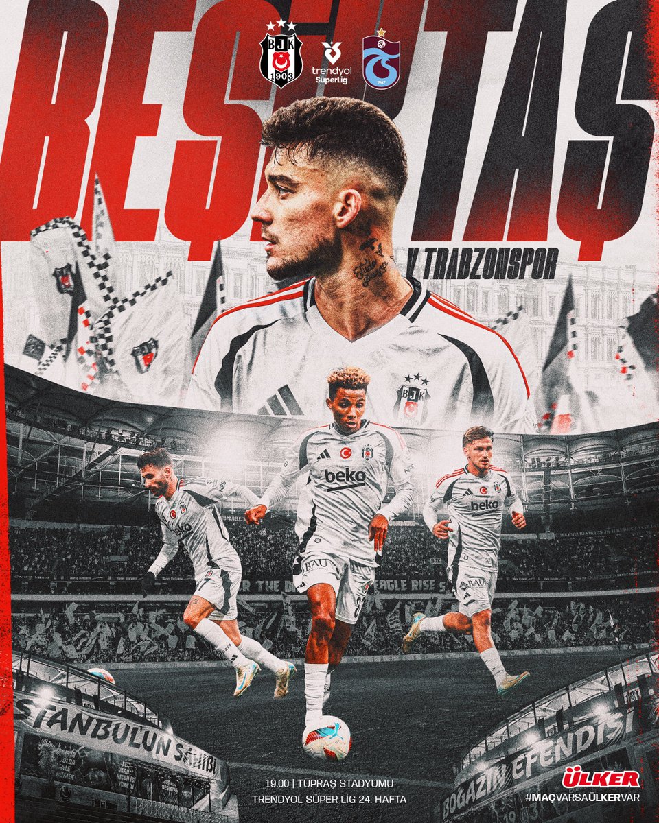 📢 Bugün #BeşiktaşınMaçıVar 🦅

🏆 Trendyol Süper Lig 24. Hafta
🆚 <a href="/Trabzonspor/">Trabzonspor</a> 
📍 Tüpraş Stadyumu
⏰ 19.00

<a href="/Ulker/">Ülker</a> | #MaçVarsaÜlkerVar