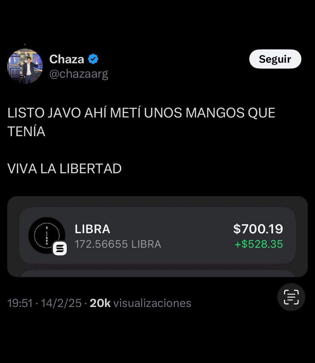 comuflauta's tweet photo. Estoy llorando con Argentina.

Javier Milei publicita una criptomoneda.

En apenas unas horas subio un 8000%.

En 6 horas la moneda no valia nada.

9 personas acaban de estafar casi 100 millones de pavos a 44.000 libertarios gracias a Milei jfjsjfjsjdjsjjsjsja https://t.co/BhlKGSgZd7