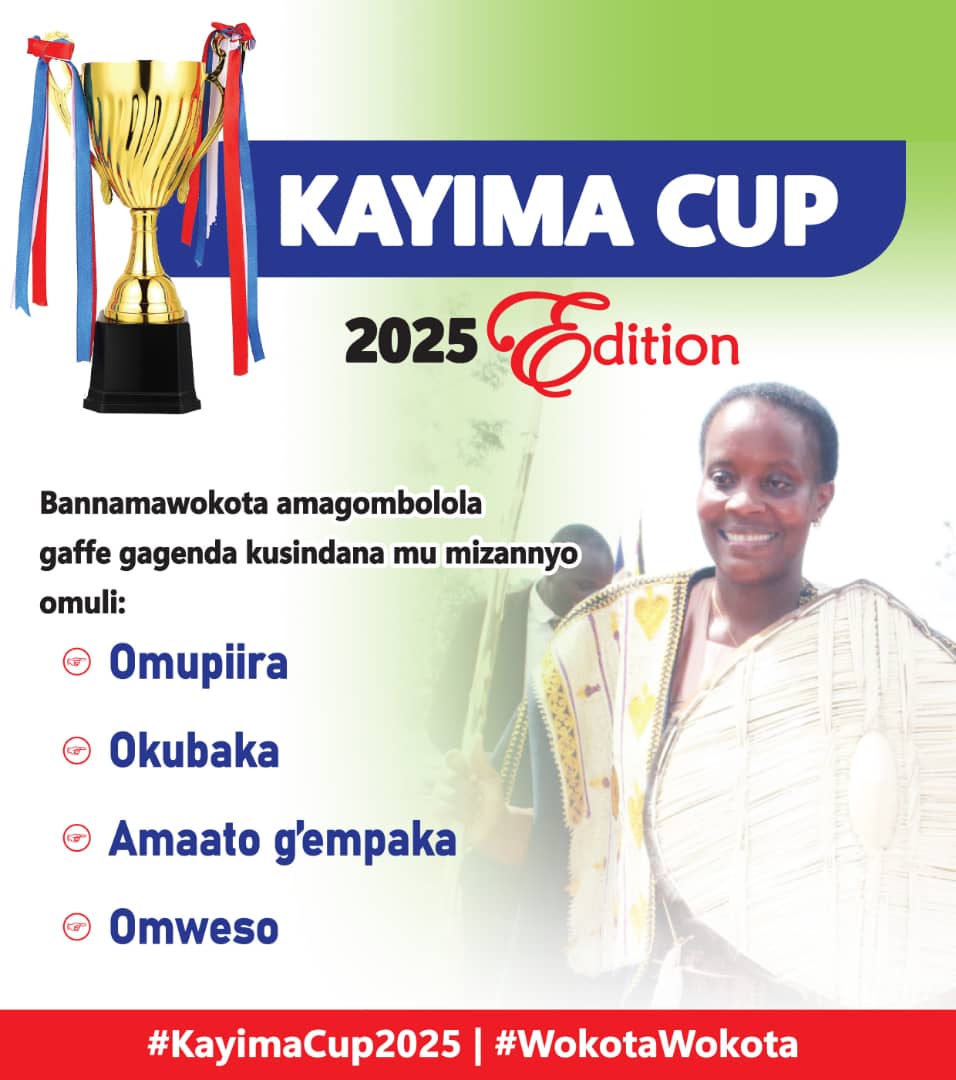 LocalGovt_Bug's tweet image. Empaka za Kayima Cup zitongozebwa leero.
Eggombolola ez’enjawulo za kubbinkana mu mupiira gw'ebigere, okubaka, omweso, amaato, emirala
Omwami w'Essaza, Owek. Sarah Nannono Kaweesi akubirizza Abaami b'Egombolola okukunga abantu beeyiwe mu bungi ku bisaawe.
#GgombololaCompetitions