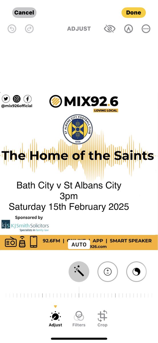 localsportsmix (@localsportsmix) on Twitter photo Weāll be live at 3pm from <a href="/BathCity_FC/">Bath City FC</a> this afternoon following <a href="/stalbanscityfc/">St Albans City FC</a> for full match commentary on 92.6FM & DAB in Hertfordshire & everywhere else online, app & Smartspeaker <a href="/Mix926official/">Mix 92.6</a>
Plus from 2pm the Countdown to Kick music, team news & build up
#COYS Weāll be live at 3pm from <a href="/BathCity_FC/">Bath City FC</a> this afternoon following <a href="/stalbanscityfc/">St Albans City FC</a> for full match commentary on 92.6FM & DAB in Hertfordshire & everywhere else online, app & Smartspeaker <a href="/Mix926official/">Mix 92.6</a>
Plus from 2pm the Countdown to Kick music, team news & build up
#COYS