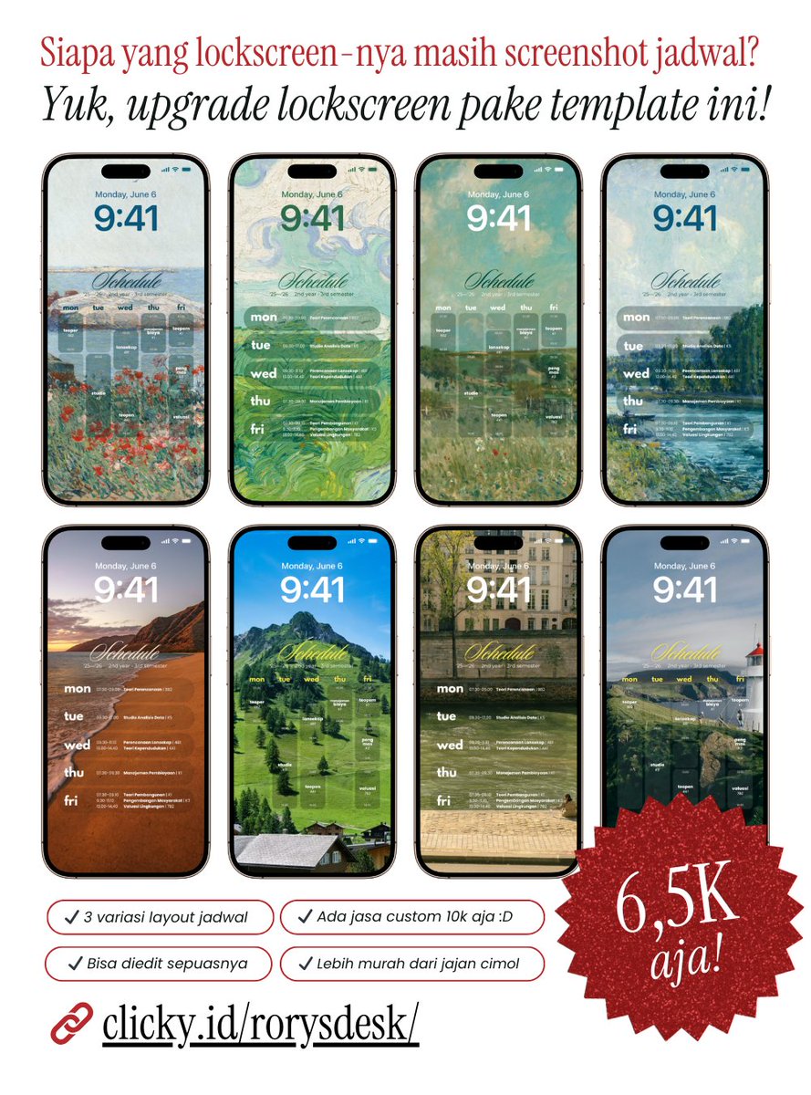 rorysdesk's tweet photo. @Bcantescape haloo, buat katalog lengkap bisa cek di https://t.co/fNvcNo2dUX yaa, untuk custom cuma 10k, tapi kalo kakak mau coba edit sendiri, template-nya 6,5k ajaa 😆✨ https://t.co/cwrbnz9qMR