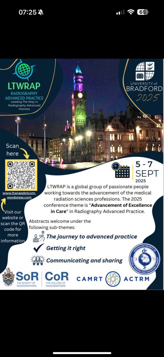 We will attending the LTWRAP conference for radiography advanced practice flying the flag for IR! 
An amazing opportunity to meet others from across the world undertaking advancing practice! Get yourselves there.
Abstracts open until beginning of March get sharing your practice!