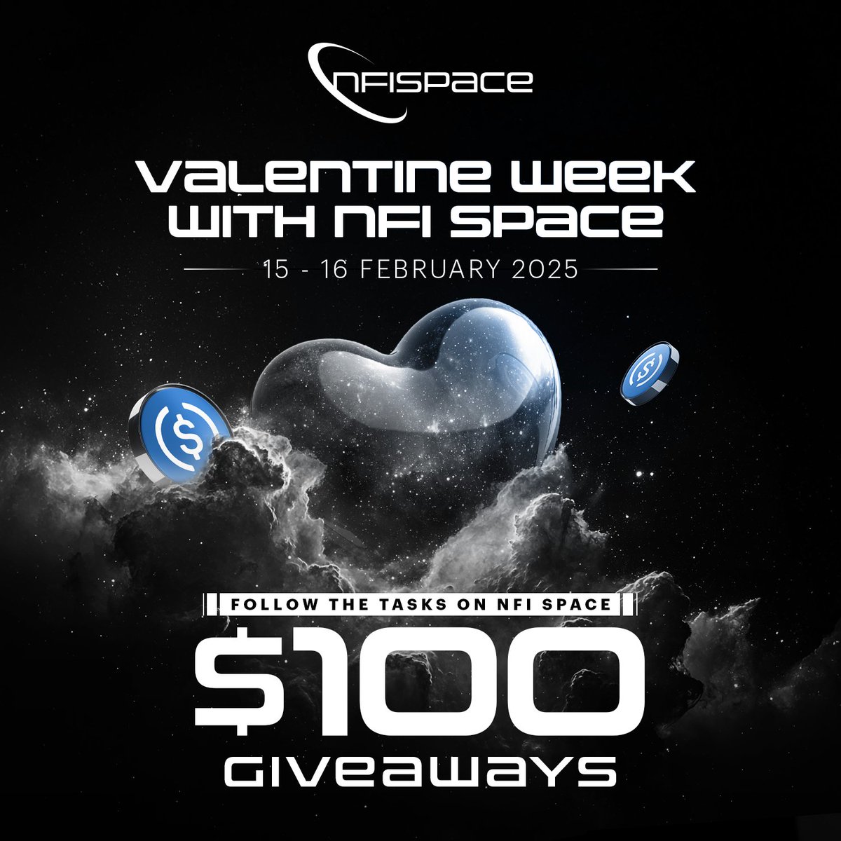 It's not too late to celebrate Valentine's Day! ❤️‍🔥

Get ready for the Quest of the Giveaways on NFI SPACE! (February 15th-16th, 2025) 🚀

How to enter: 👇

📍Follow NFI Space on X! (x.com/nfispace)
📍Join the NFI Space Discord! (discord.gg/U7jSwGys)
📍Repost and tag