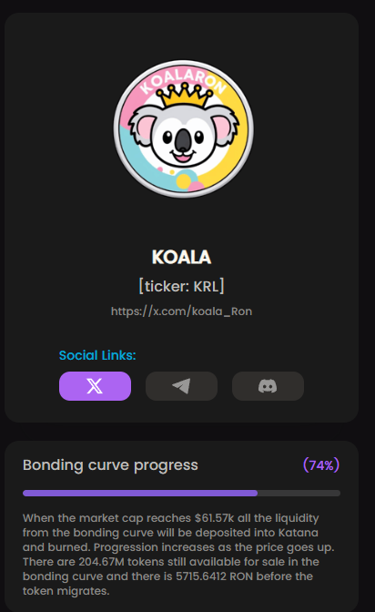 koala_Ron's tweet photo. "It's at 74%. Do you think we can put it on the Katana, or will I need to buy more to complete it? 🤔 Will it be worth it, or will I regret buying it? 😬" https://t.co/v0O4BeEAzn