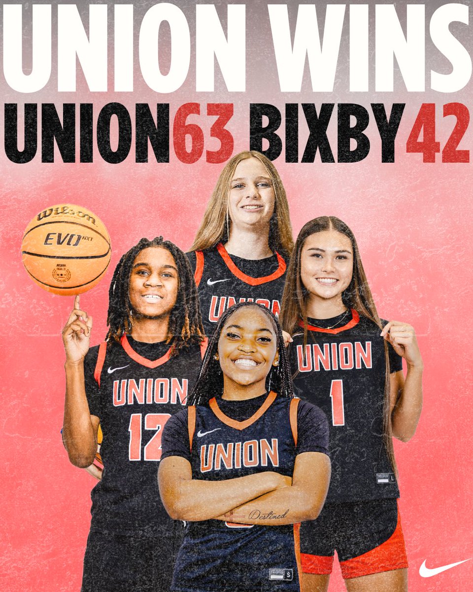 Union Athletics (@union_athletics) on Twitter photo WHAT A GAME, WHAT A WIN! 🚀🏀 Union Girls Basketball takes down top-ranked Bixby in a 63-42 Senior Night victory! Drop a 🔥 in the comments if you saw this epic performance! Incredible game ladies!!! #GameDay
<a href="/UnionGirlsBball/">Union Redhawks Girls Basketball</a> WHAT A GAME, WHAT A WIN! 🚀🏀 Union Girls Basketball takes down top-ranked Bixby in a 63-42 Senior Night victory! Drop a 🔥 in the comments if you saw this epic performance! Incredible game ladies!!! #GameDay
<a href="/UnionGirlsBball/">Union Redhawks Girls Basketball</a>
