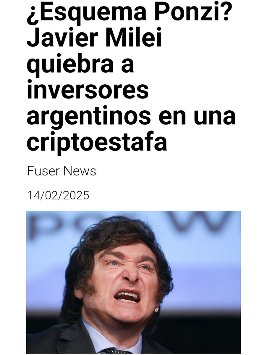 Ydanjose1's tweet photo. 🚨 **¡Alerta de fraude!** Javier Milei lanzó una criptomoneda que dejó a miles de argentinos en la ruina.
Carlos Maslatón no duda en calificarlo como un "fraude criptográfico" y asegura que esto traspasa "todos los límites morales".
#FraudeCripto #Milei #Argentina #Justicia https://t.co/fv9Mi6l74j