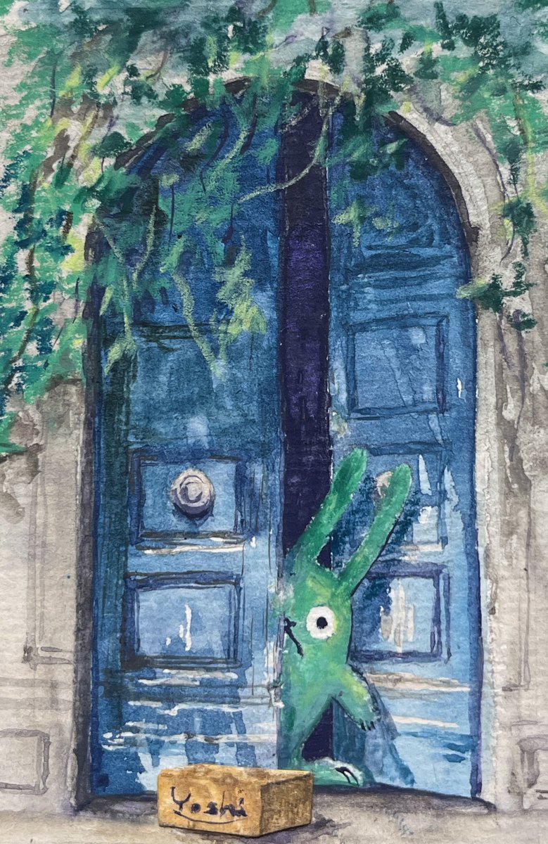 小さい絵が完成しました。 「バースデープレゼント」 誕生日プレゼント