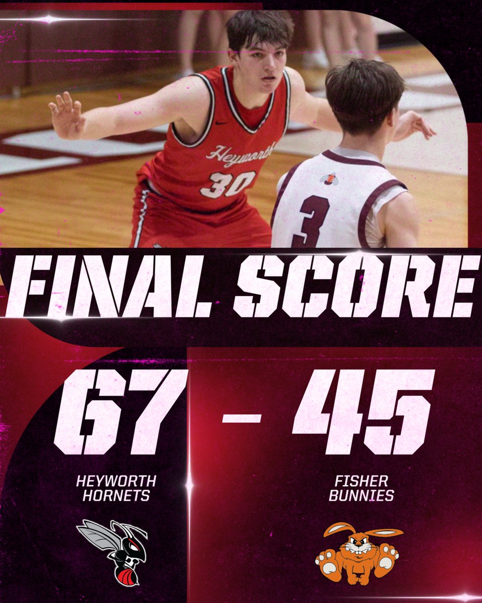 HeyworthHoops's tweet image. 🏀 Hornets (12-15, 3-7) go on the road and get an HOIC win at Fisher, 67-45. JV won 51-31.
🐝Chase Ruppert 19 pts
🐝Jackson Law 13 pts
🐝Nick Rapson 13 pts
🐝Logan Mills 10 pts
@NestoHoops @Pg_Reinhardt @KurtPegler @hoijim @SportsWjbc @ngpreps @glenn_kinley @courtneylaynebr