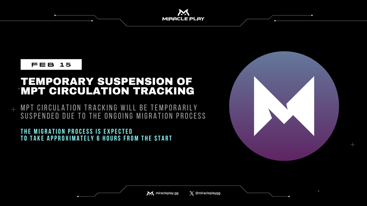📢 Notice

[MPT Circulation Tracking Temporarily Paused] 

Due to the migration of the Miracle Chain L3 mainnet on Arbitrum Orbit, along with minting and escrow lock-up procedures, MPT circulation tracking will be temporarily paused. Once the migration process is completed,