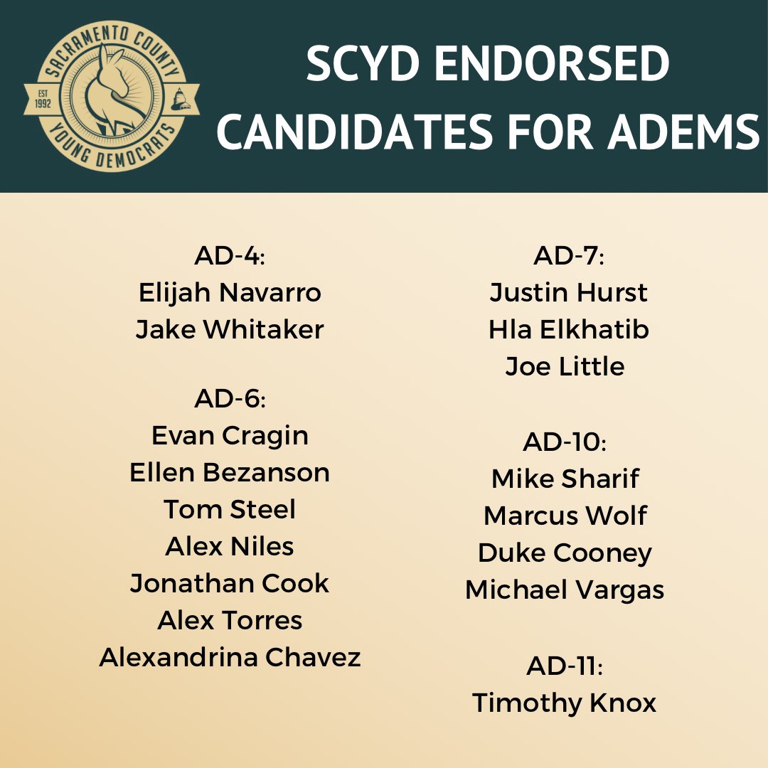 We’re proud to announce our endorsement of 17 Young Dem candidates for ADEMS. Be sure to vote by Feb 23!