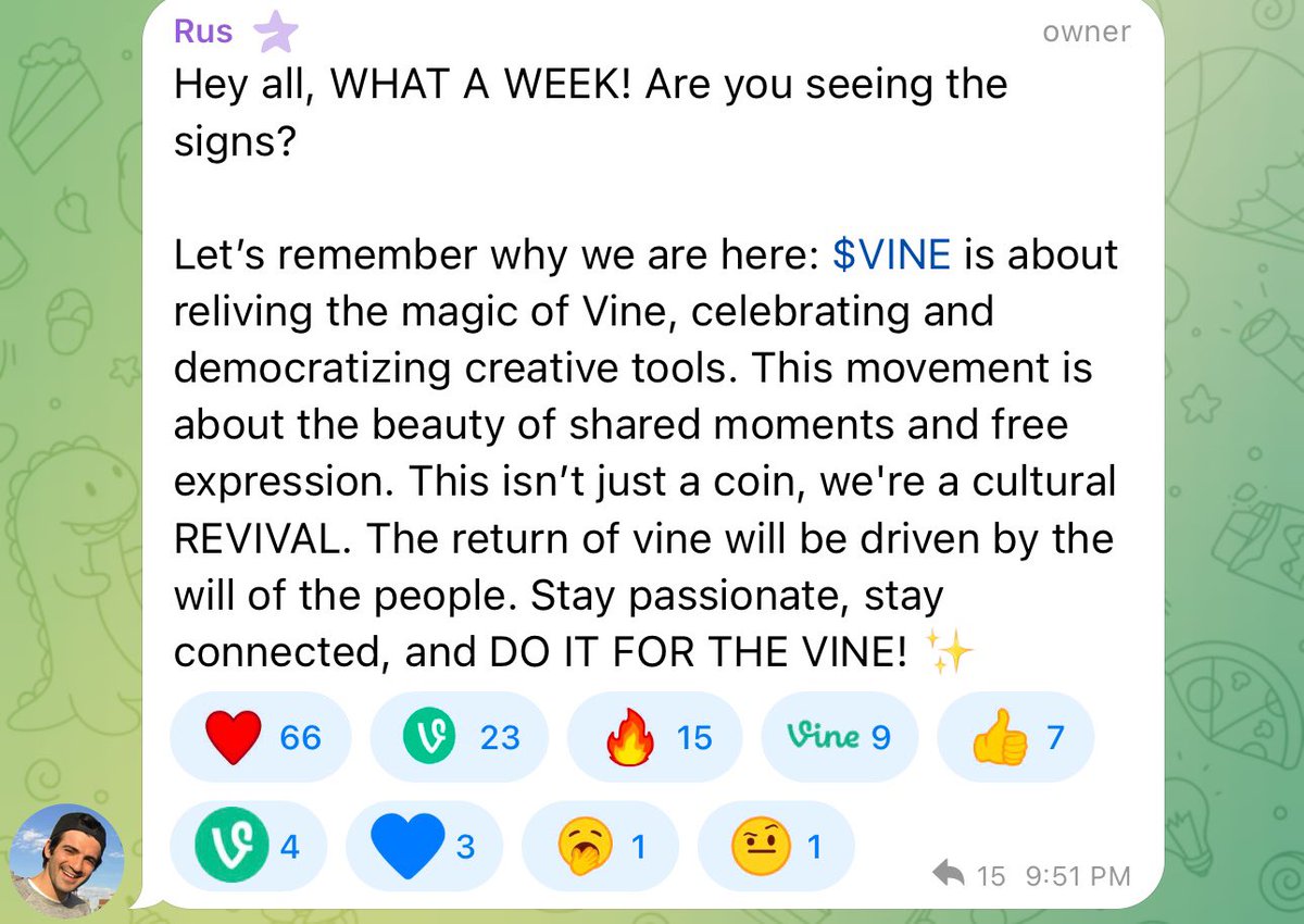 my dev is cooler than yours 

do it for the $vine 🌱

ARE YOU SEEING THE SIGNS?! 👀