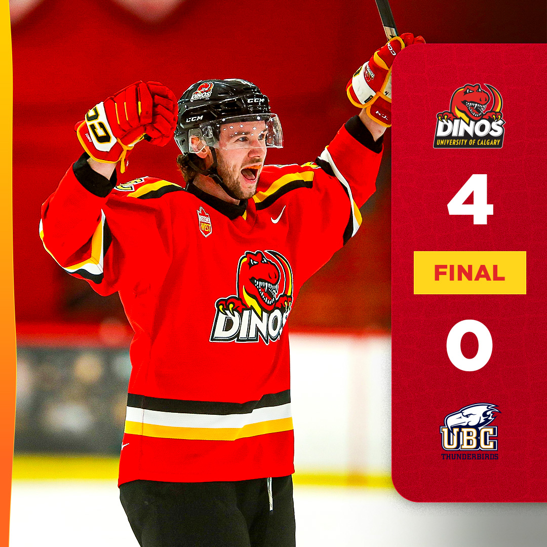Dinos are red, 
Thunderbirds are blue,
We got a win on home ice,
And a Tetachuk shutout too! 🥰

#GoDinos