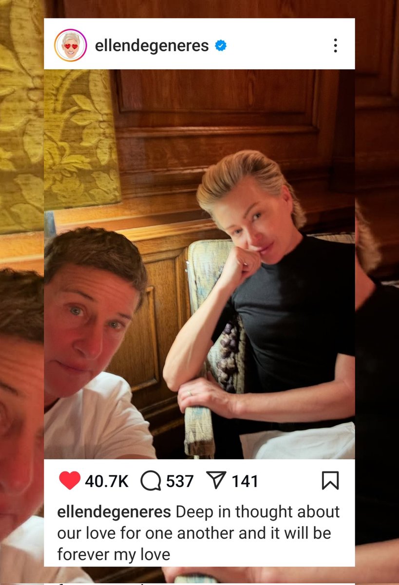 alwaysgo8's tweet image. “Deep in thought about our love for one another and it will be forever my love“ - Ellen

#EllenDeGeneres 
#Portiaderossi
#LGBTQ 🌈🏳️‍🌈
#loveislove❤️❤️❤️