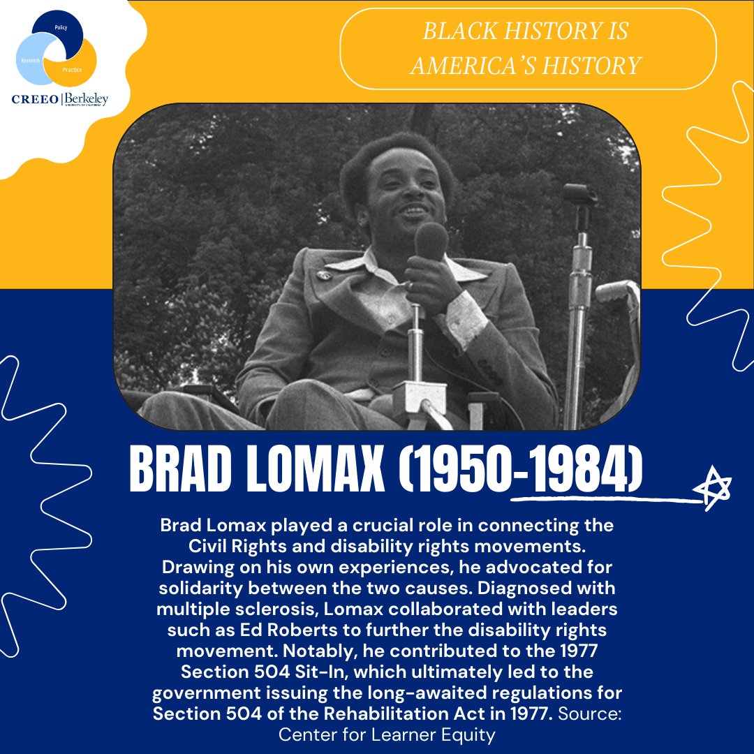 Lomax’s legacy continues to shape the fight for equity and accessibility for disabled individuals. He brought disability rights into the conversations of civil rights. He represents the strength of intersectionality and having a united front across minority identities.👏